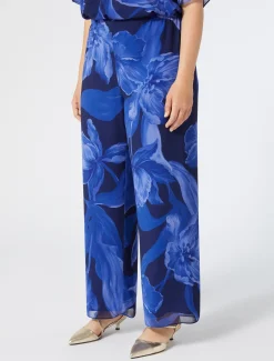 Marina Rinaldi Pantalon en georgette BLEUNUIT Online