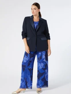 Marina Rinaldi Pantalon en georgette BLEUNUIT Online