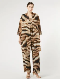 Marina Rinaldi Pantalon en georgette NOIR Online