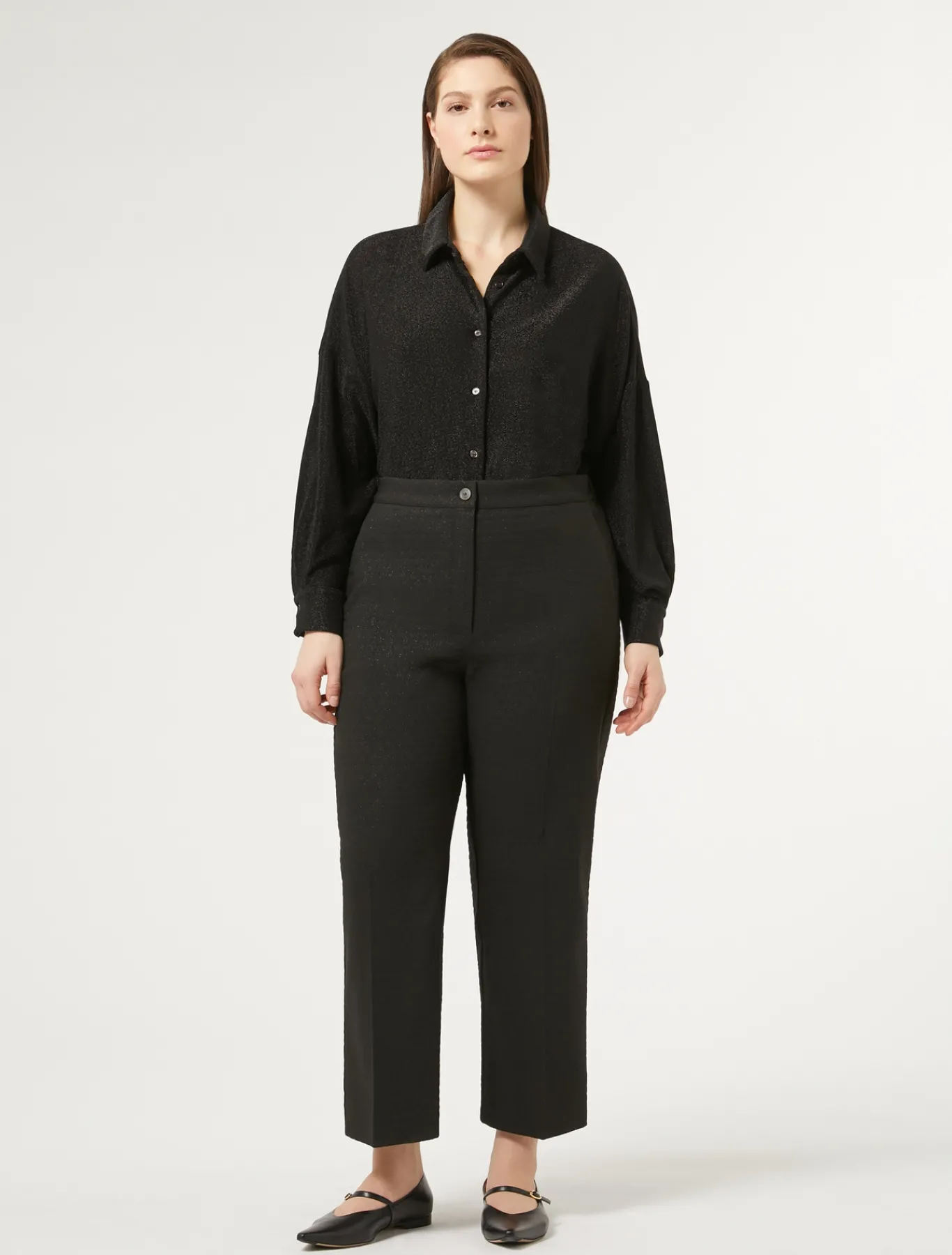 Marina Rinaldi Pantalon en jacquard lurex NOIR New