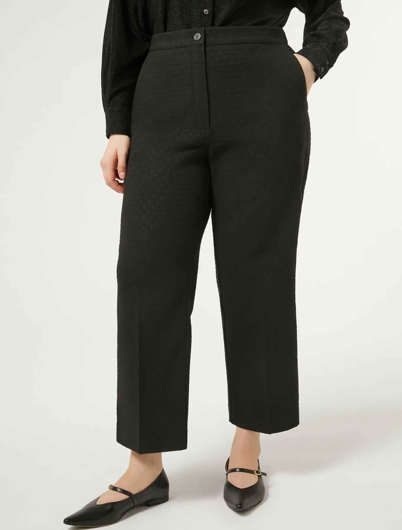 Marina Rinaldi Pantalon en jacquard lurex NOIR New