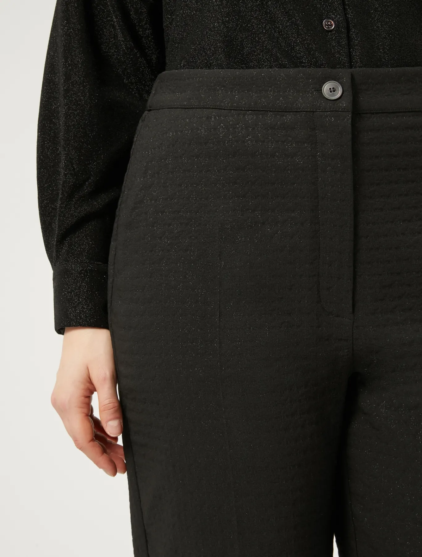 Marina Rinaldi Pantalon en jacquard lurex NOIR New