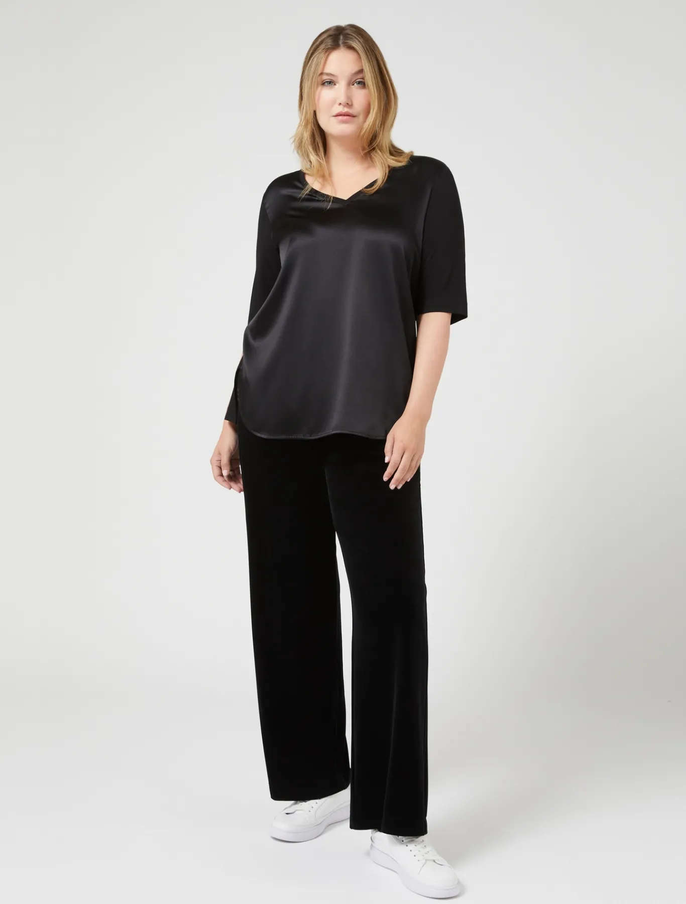 Marina Rinaldi Pantalon en jersey de velours NOIR Best