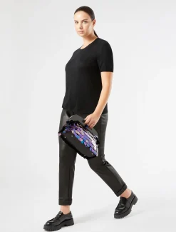 Marina Rinaldi Pantalon en jersey lamé NOIR Best