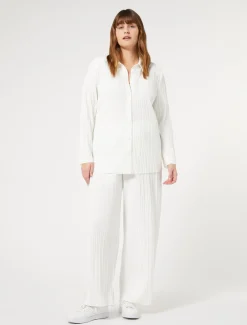 Marina Rinaldi Pantalon en jersey plissé BLANC New