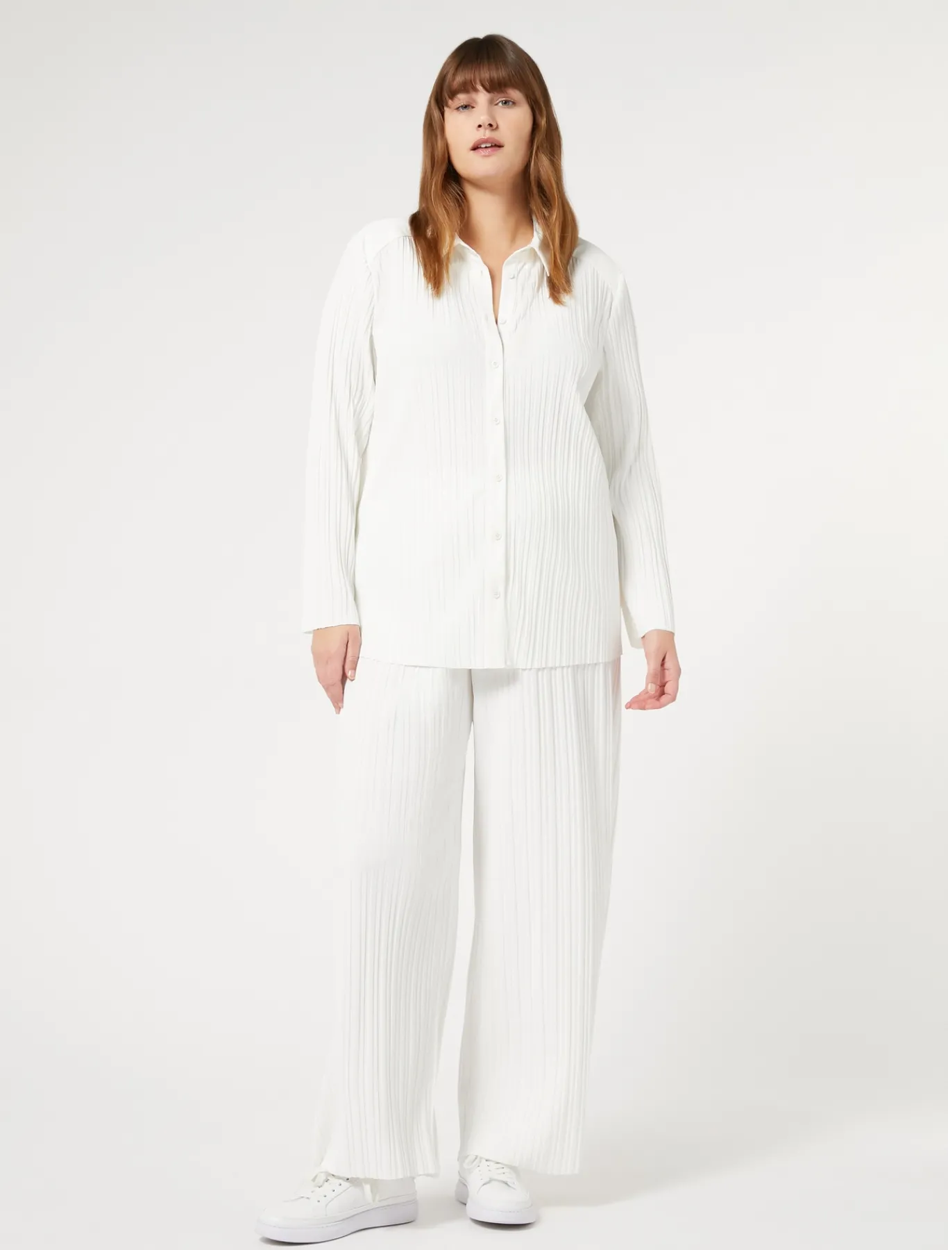 Marina Rinaldi Pantalon en jersey plissé BLANC New
