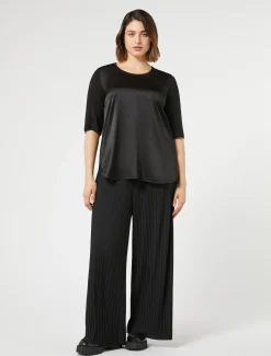 Marina Rinaldi Pantalon en jersey plissé NOIR Fashion