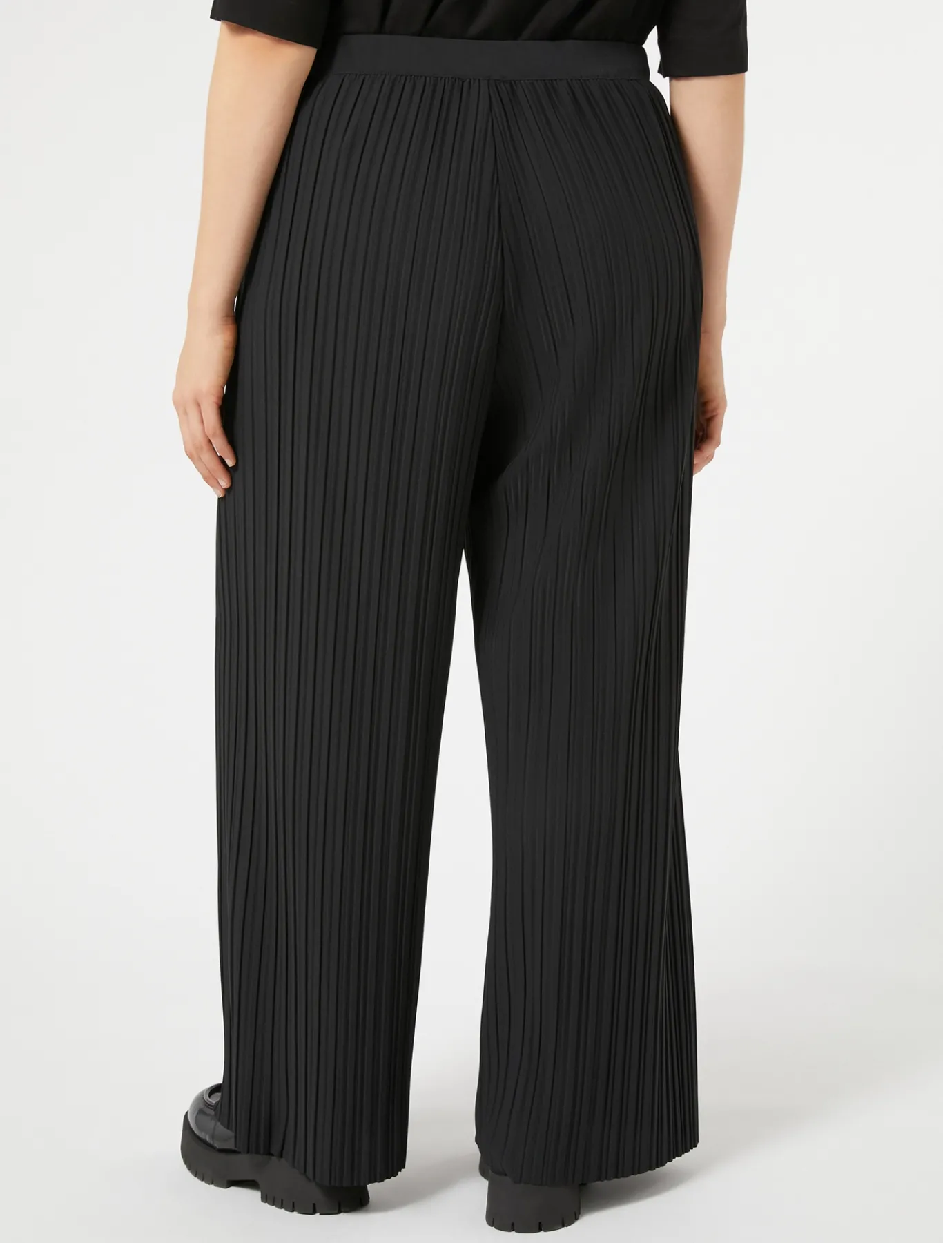 Marina Rinaldi Pantalon en jersey plissé NOIR Fashion