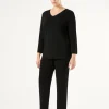 Marina Rinaldi Pantalon en laine et lurex NOIR Best