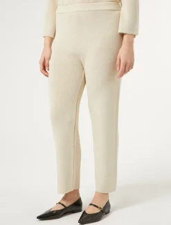 Marina Rinaldi Pantalon en laine et lurex IVOIRE New