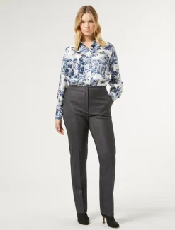 Marina Rinaldi Pantalon en laine et soie BLEUJEANS Online