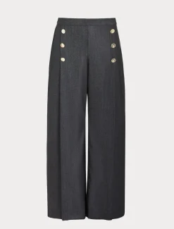 Marina Rinaldi Pantalon en laine et soie BLEUJEANS Discount
