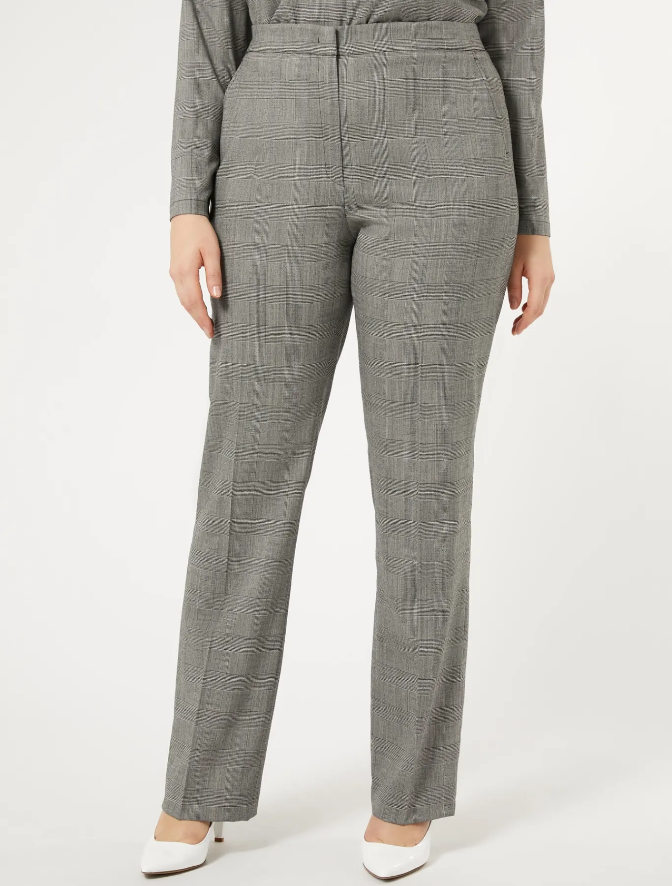 Marina Rinaldi Pantalon en laine foulée NOIRBLANC New