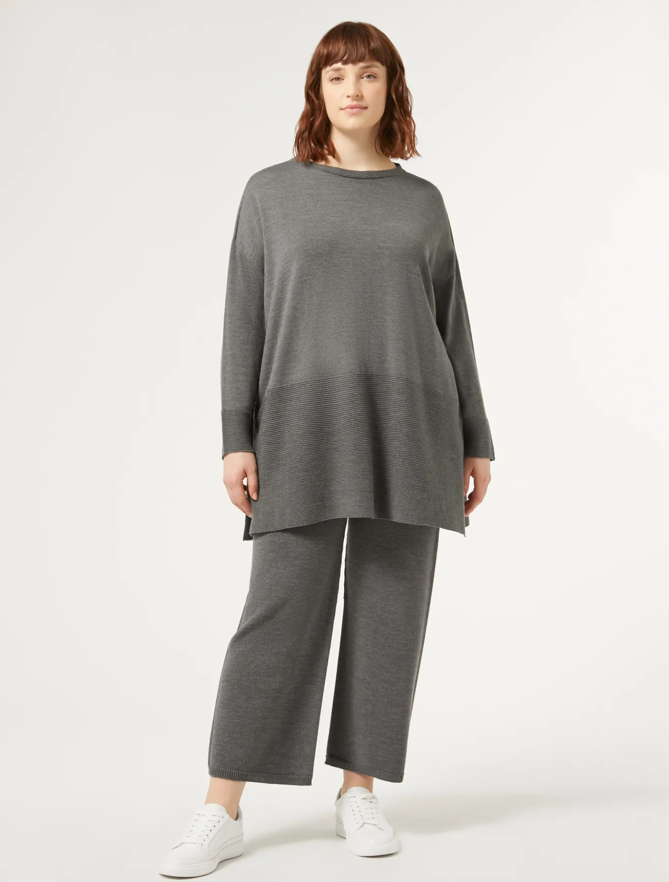 Marina Rinaldi Pantalon en laine mélangée GRISBLEU Outlet