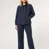 Marina Rinaldi Pantalon en molleton de coton stretch BLEU Best