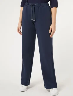 Marina Rinaldi Pantalon en molleton de coton stretch BLEU Best