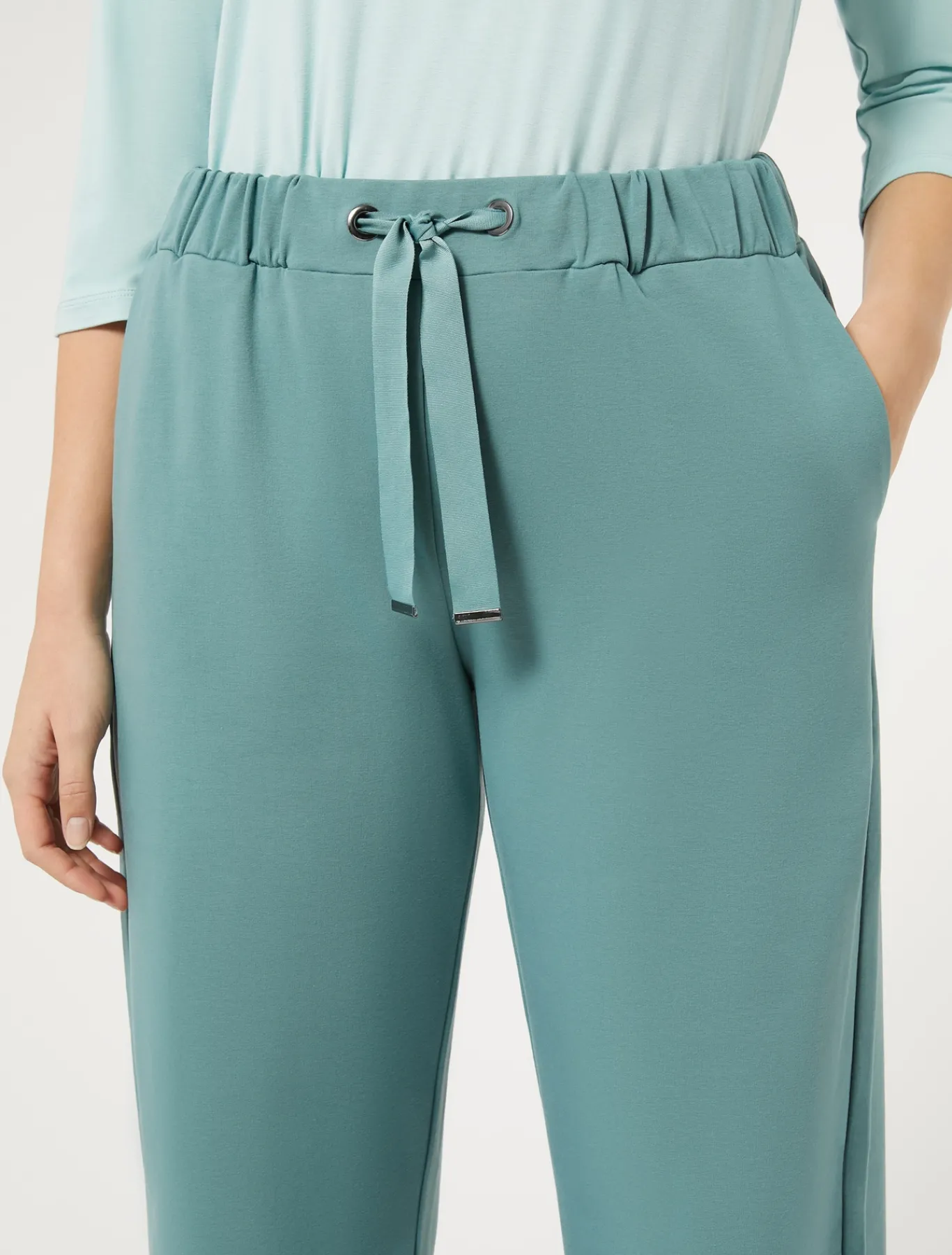 Marina Rinaldi Pantalon en molleton de coton stretch VERTSAUGE New
