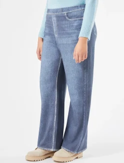 Marina Rinaldi Pantalon en molleton imprimé BLEUET Discount
