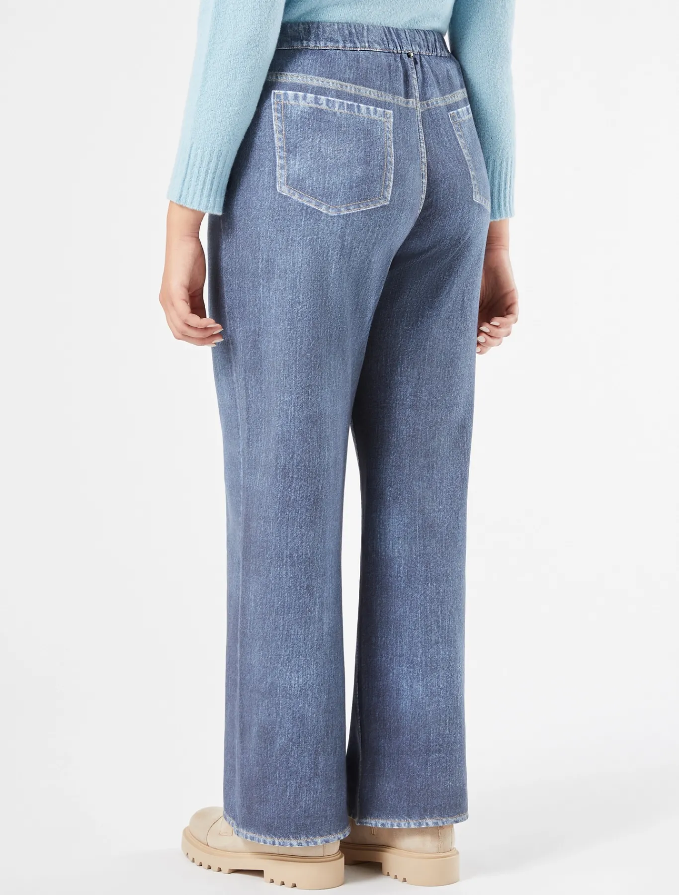 Marina Rinaldi Pantalon en molleton imprimé BLEUET Discount