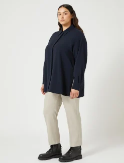 Marina Rinaldi Pantalon en popeline de pure laine BEIGE Clearance