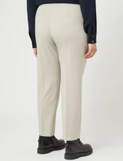 Marina Rinaldi Pantalon en popeline de pure laine BEIGE Clearance