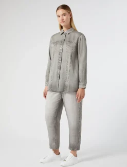 Marina Rinaldi Pantalon en satin GRISMOYEN Sale