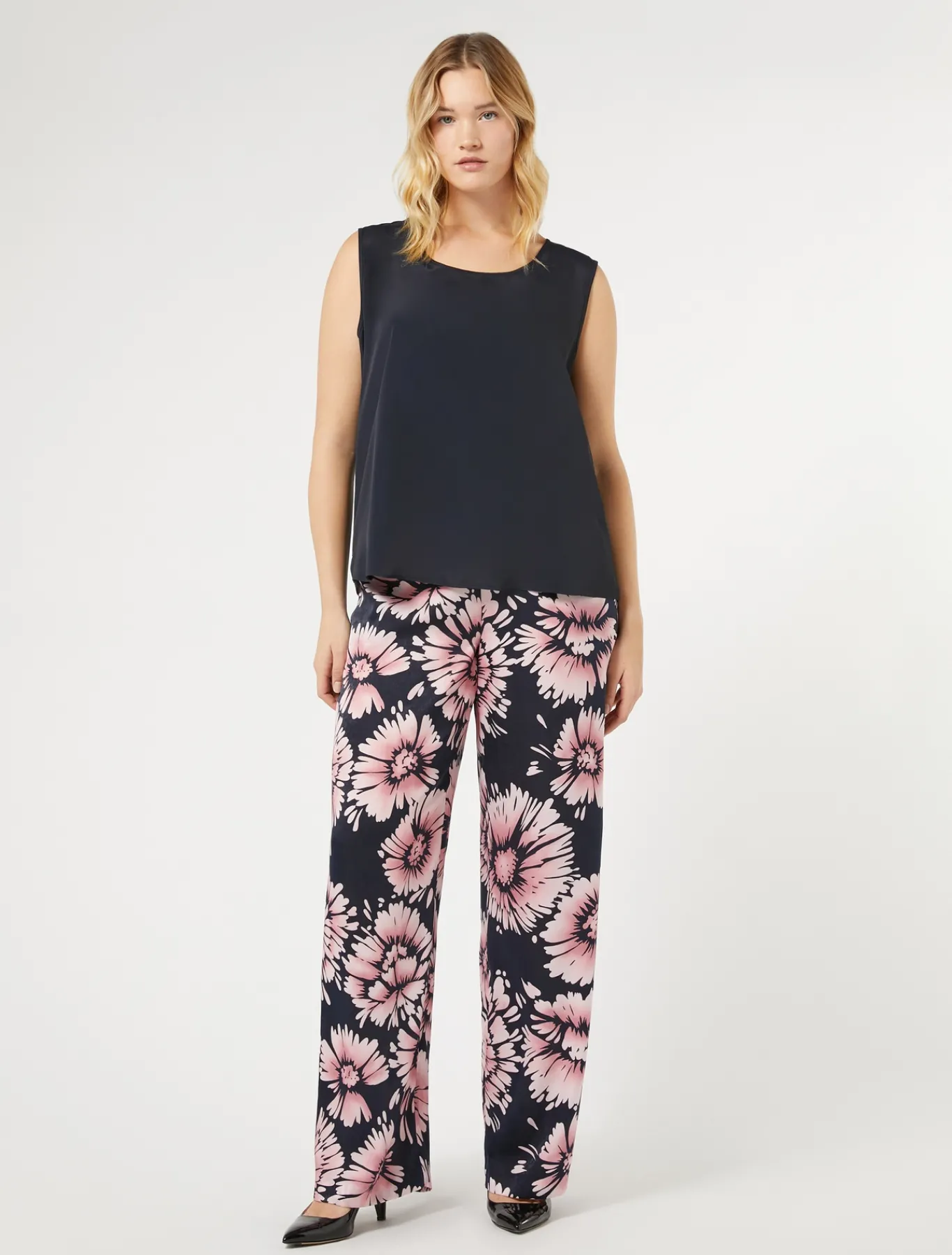 Marina Rinaldi Pantalon en satin BLEUNUIT Outlet