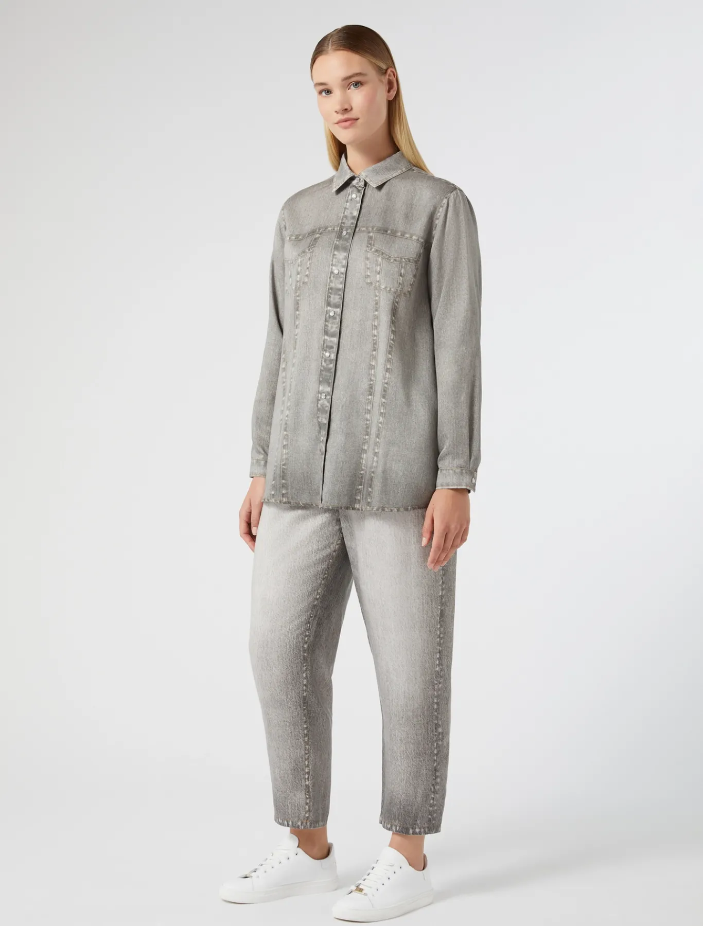 Marina Rinaldi Pantalon en satin GRISMOYEN Sale