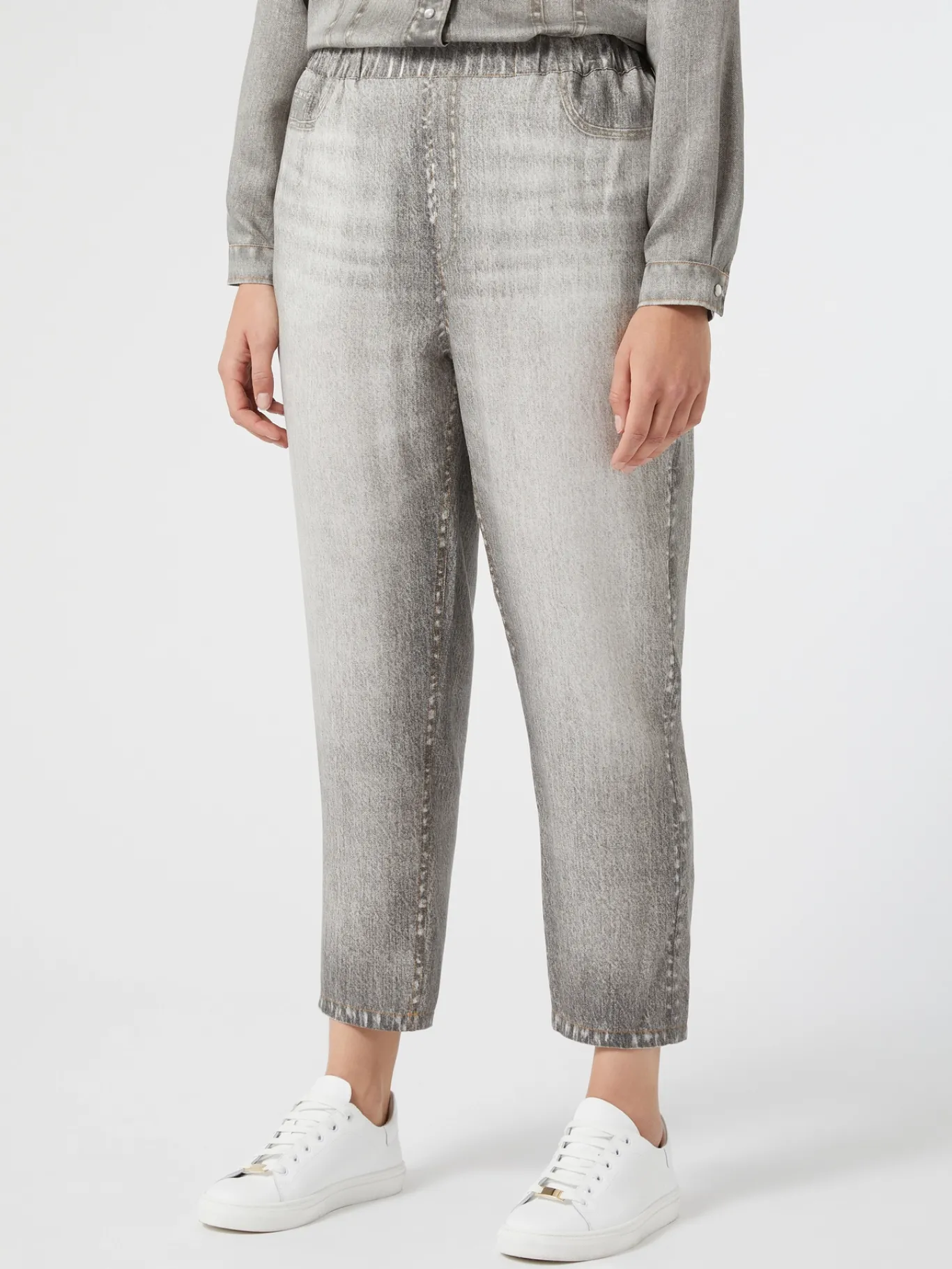 Marina Rinaldi Pantalon en satin GRISMOYEN Sale