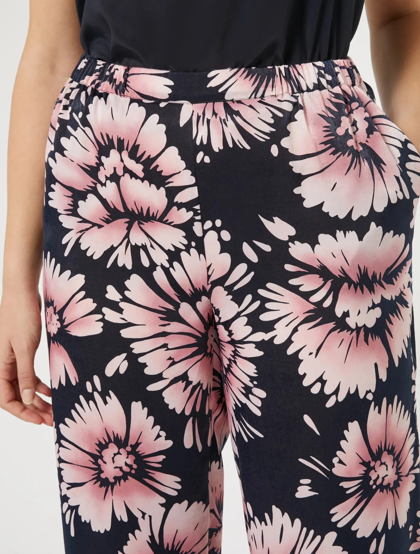 Marina Rinaldi Pantalon en satin BLEUNUIT Outlet