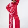 Marina Rinaldi Pantalon en satin de soie FUCHSIA Clearance