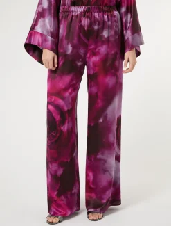 Marina Rinaldi Pantalon en satin de soie BORDEAUX Best