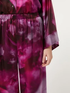 Marina Rinaldi Pantalon en satin de soie BORDEAUX Best
