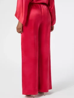 Marina Rinaldi Pantalon en satin de soie FUCHSIA Clearance