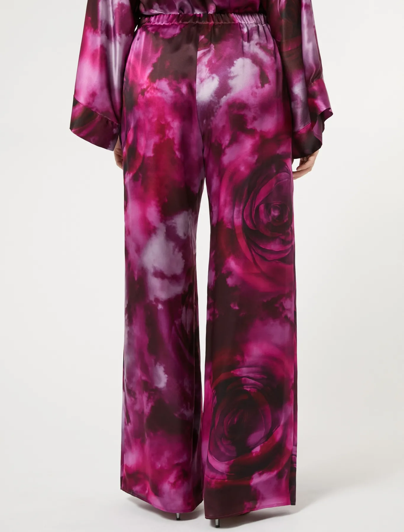 Marina Rinaldi Pantalon en satin de soie BORDEAUX Best