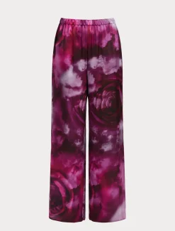 Marina Rinaldi Pantalon en satin de soie BORDEAUX Best