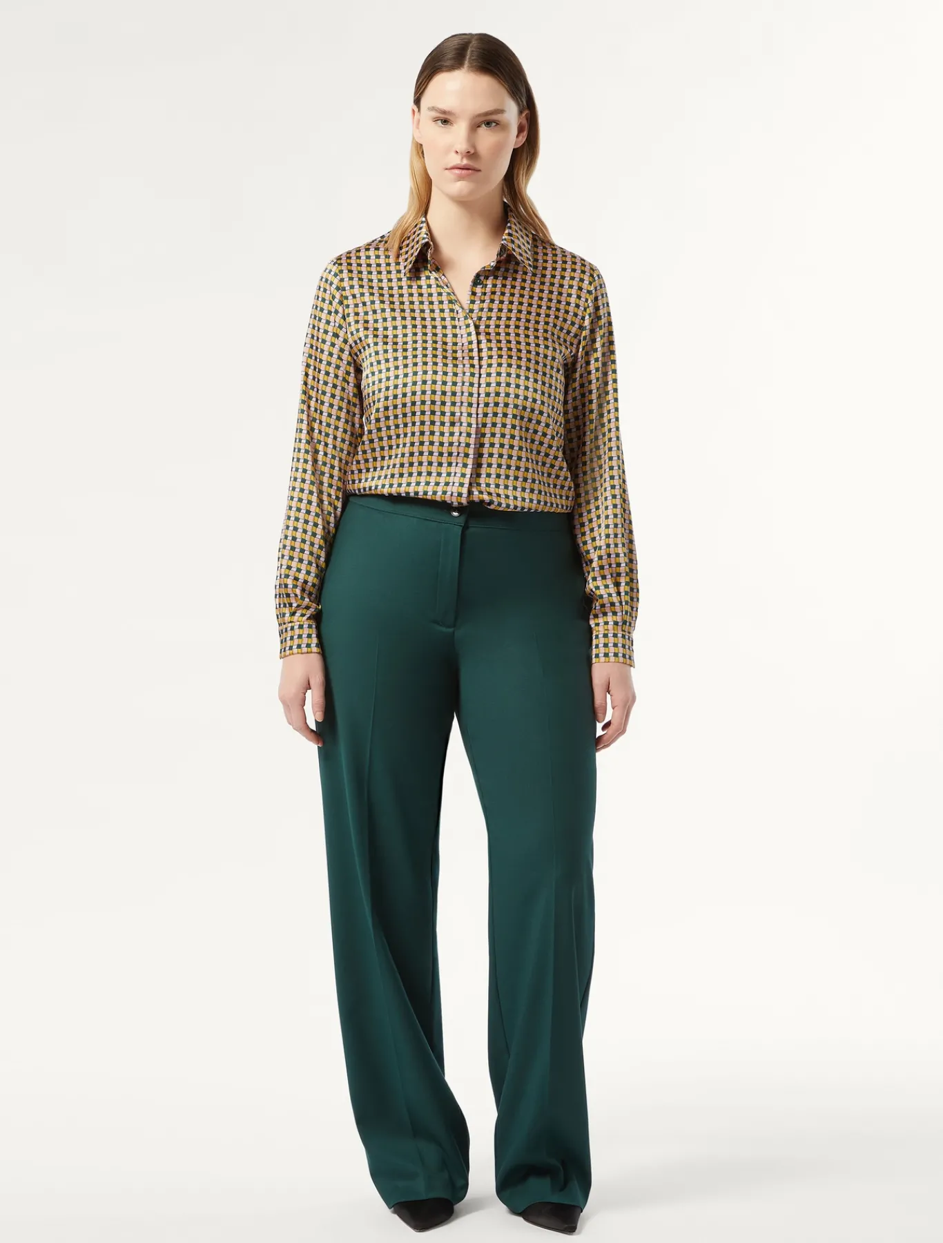 Marina Rinaldi Pantalon en sergé VERTFONCE' Online