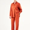 Marina Rinaldi Pantalon en sergé ROUILLE Sale