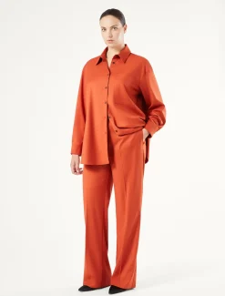 Marina Rinaldi Pantalon en sergé ROUILLE Sale