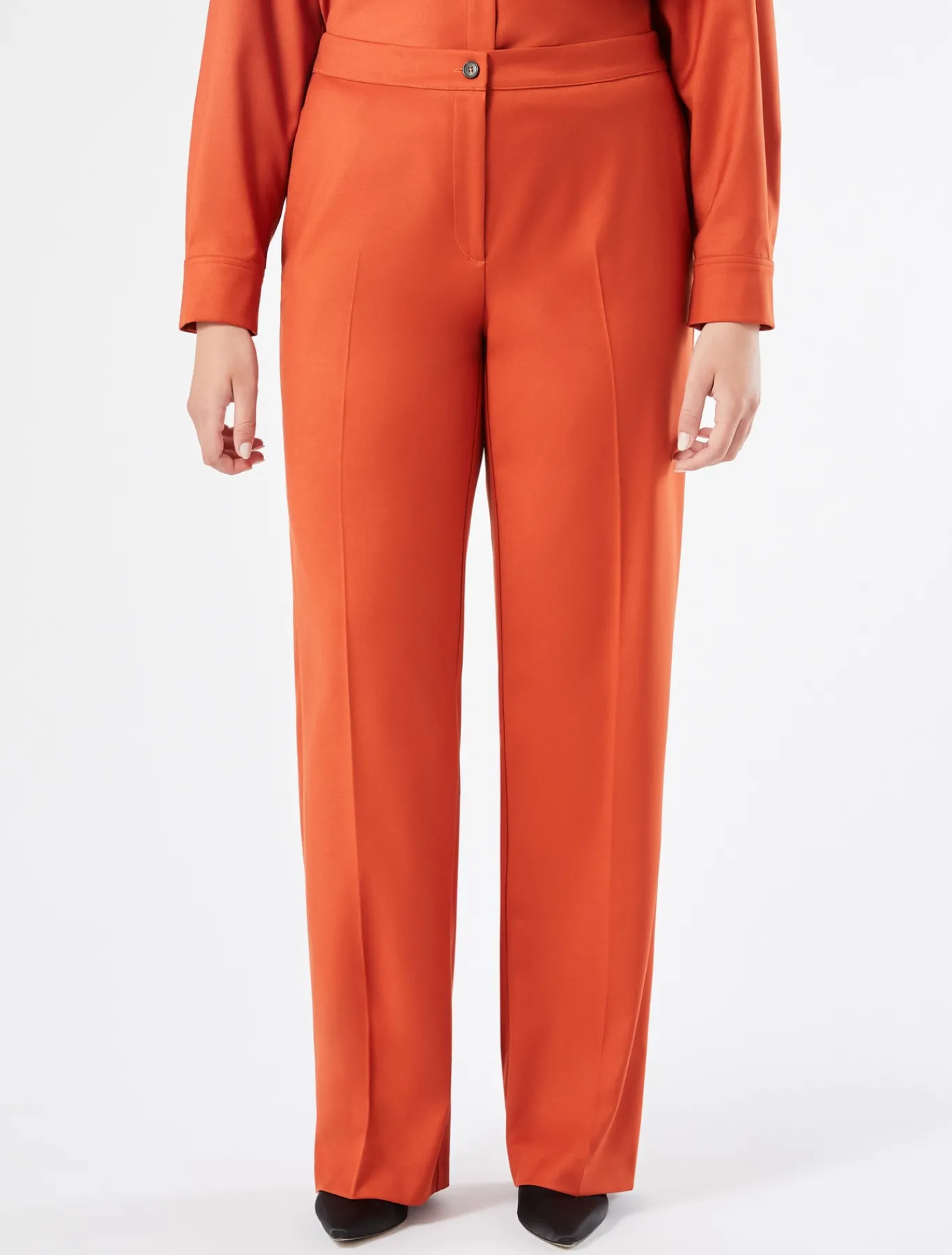 Marina Rinaldi Pantalon en sergé ROUILLE Sale