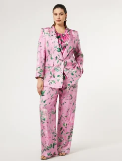 Marina Rinaldi Pantalon en sergé de soie ROSE Hot