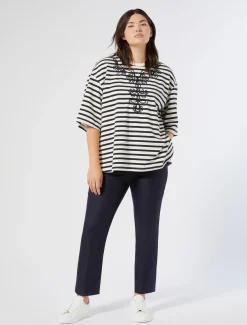 Marina Rinaldi Pantalon en sergé de viscose BLEU Fashion