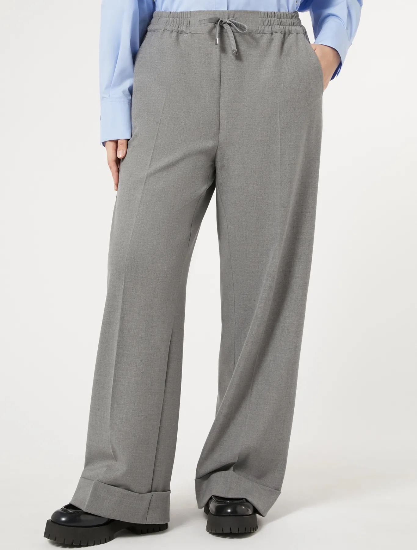 Marina Rinaldi Pantalon en sergé de viscose mélangée GRISMOYEN Hot