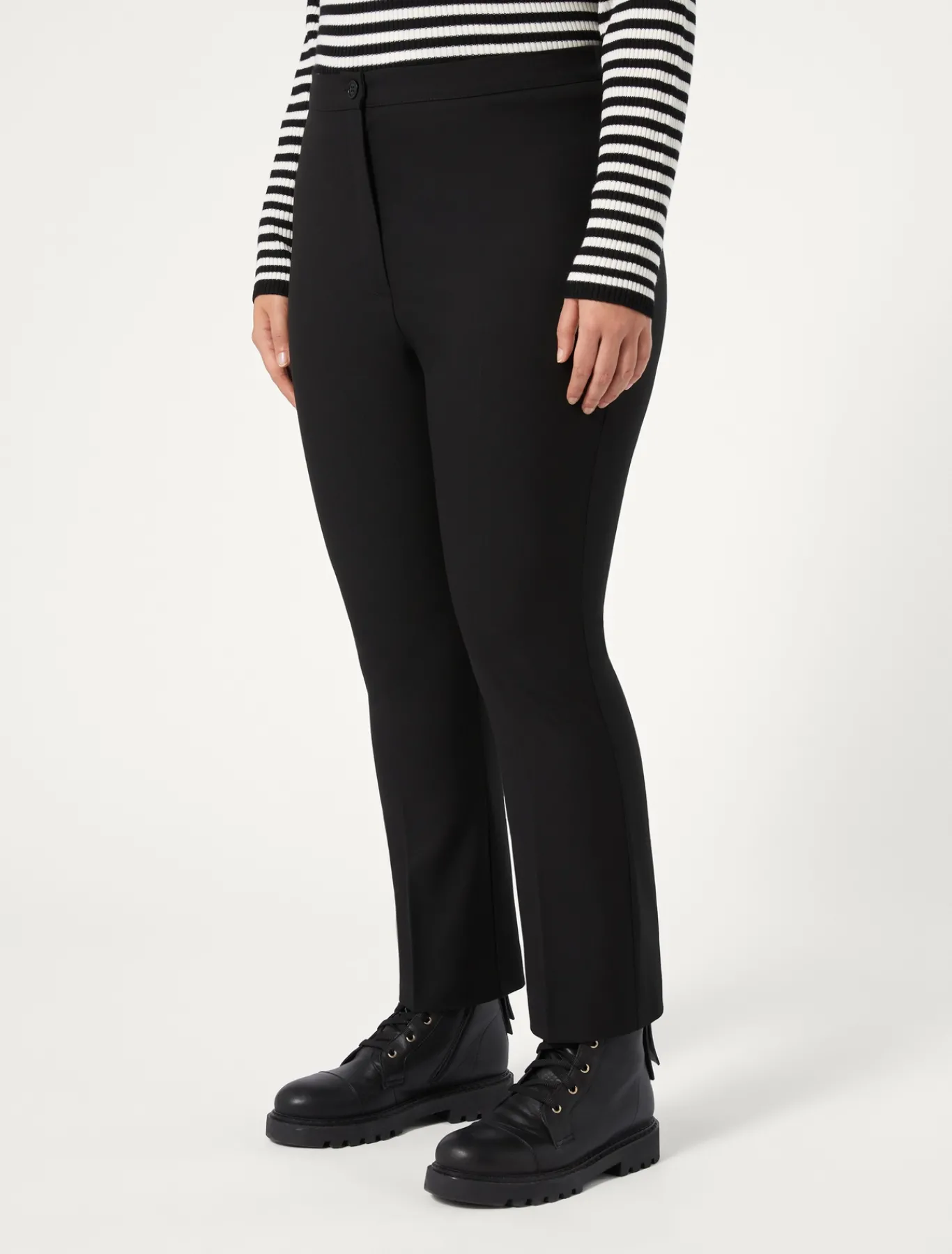 Marina Rinaldi Pantalon en sergé de viscose mélangée NOIR Sale