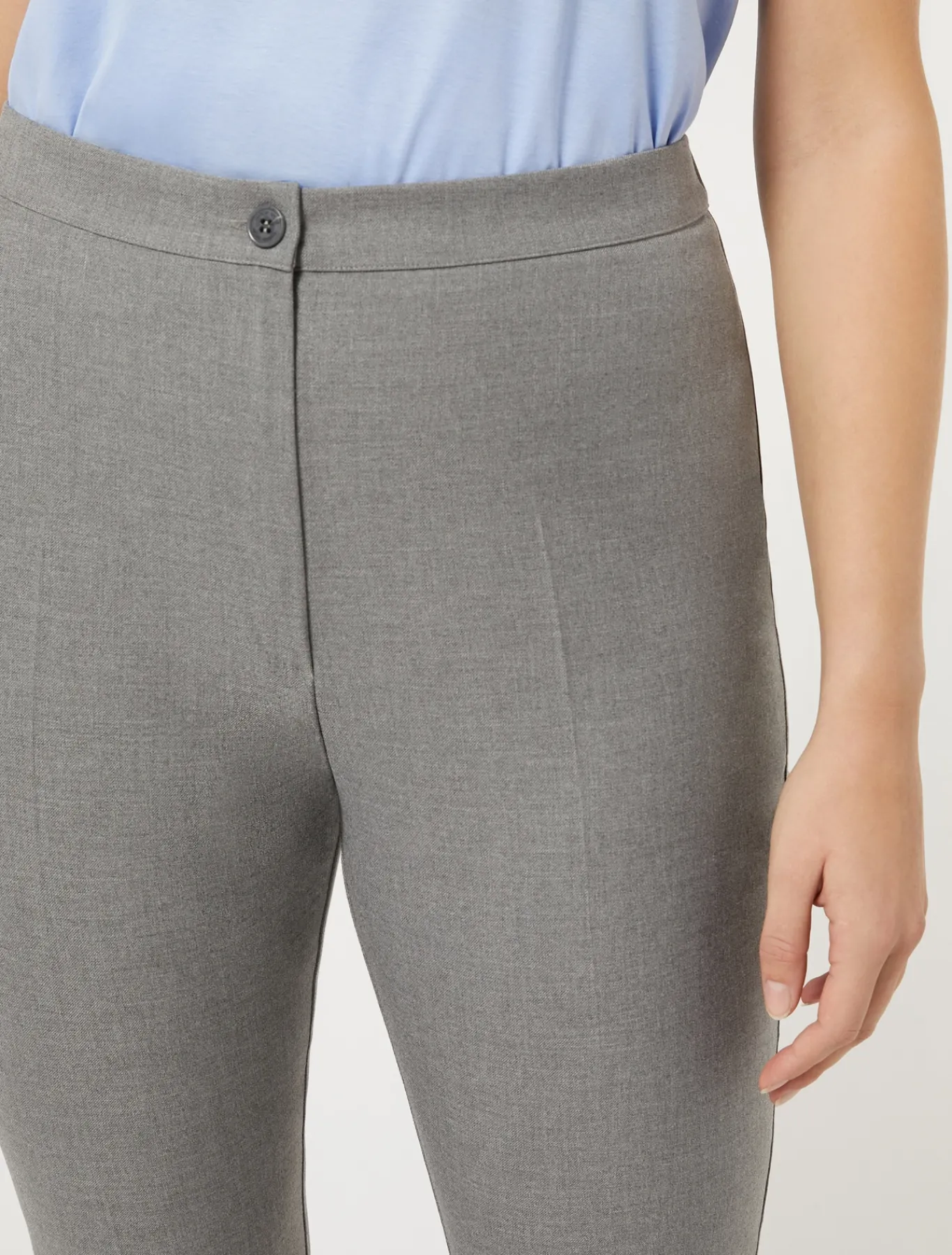 Marina Rinaldi Pantalon en sergé de viscose mélangée GRISMOYEN Discount