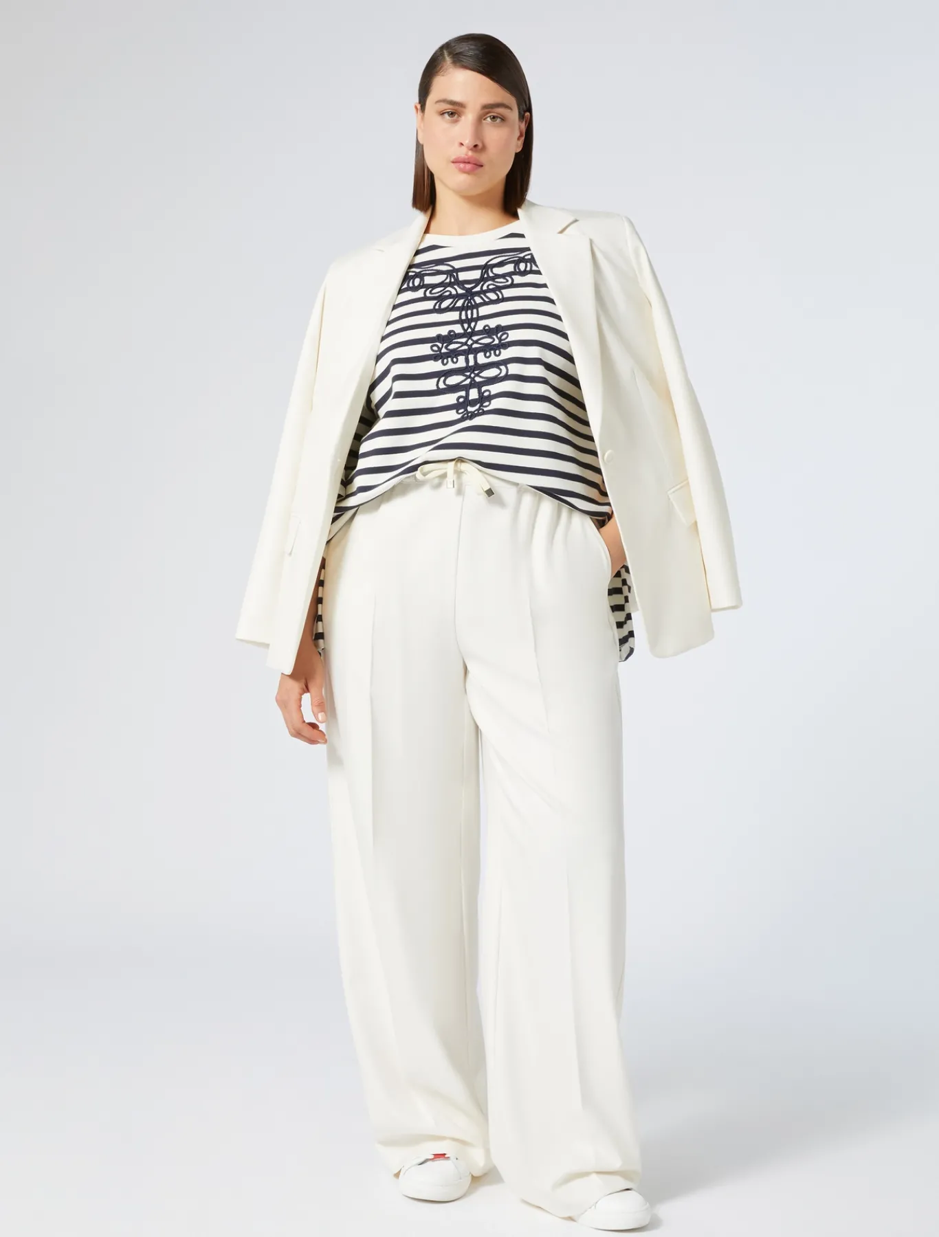 Marina Rinaldi Pantalon en sergé de viscose IVOIRE Hot