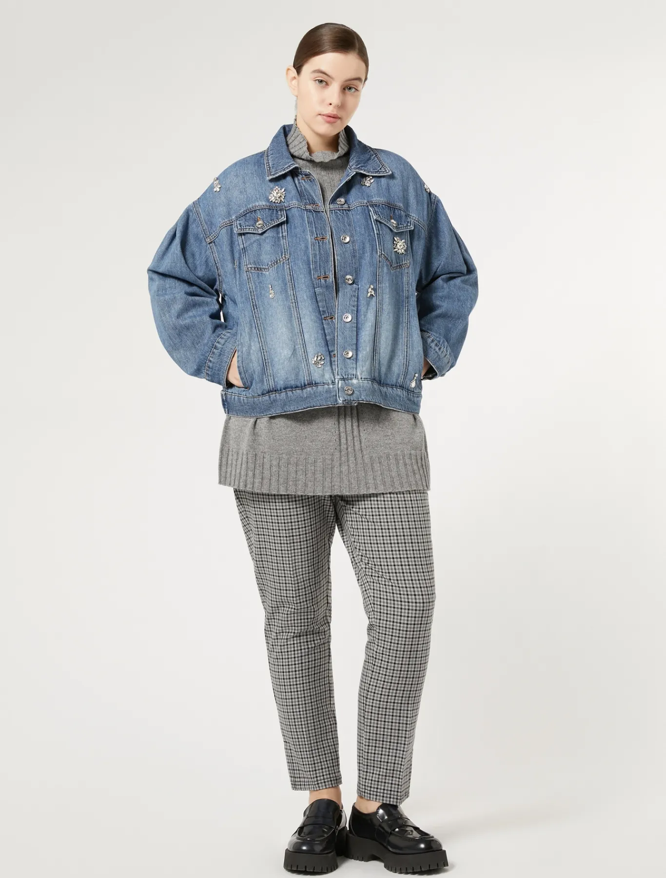 Marina Rinaldi Pantalon en sergé de viscose mélangée NOIR Best
