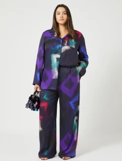 Marina Rinaldi Pantalon en sergé imprimé NOIR Best