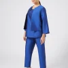 Marina Rinaldi Pantalon en shantung de pure soie VIOLET New