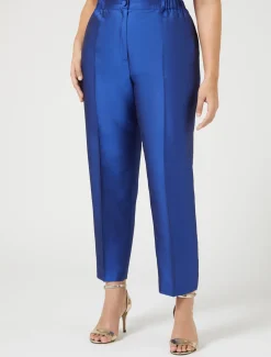 Marina Rinaldi Pantalon en shantung de pure soie VIOLET New